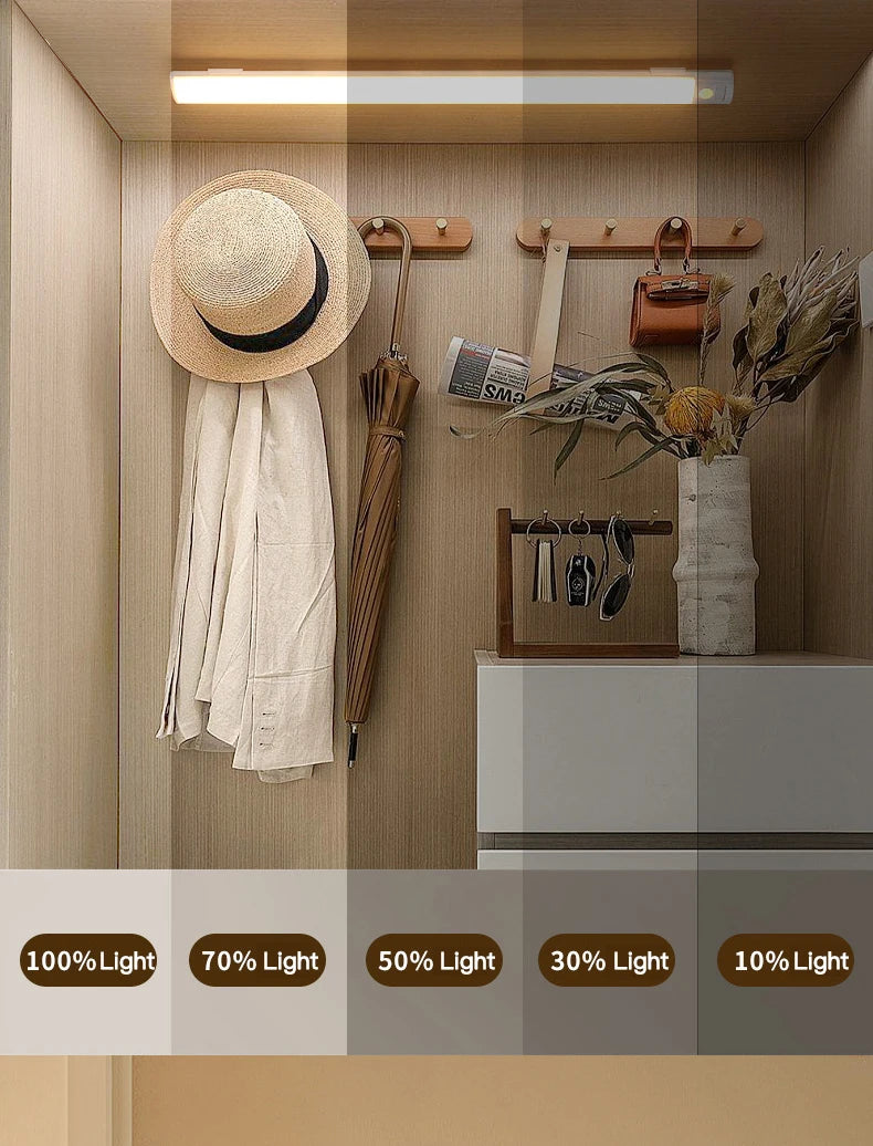 10-50cm Motion Sensor Light Night Wireless Lamp LED USB Battery Rechargeable Wall for Bedroom Kitchen Lighting Lights Room Decor