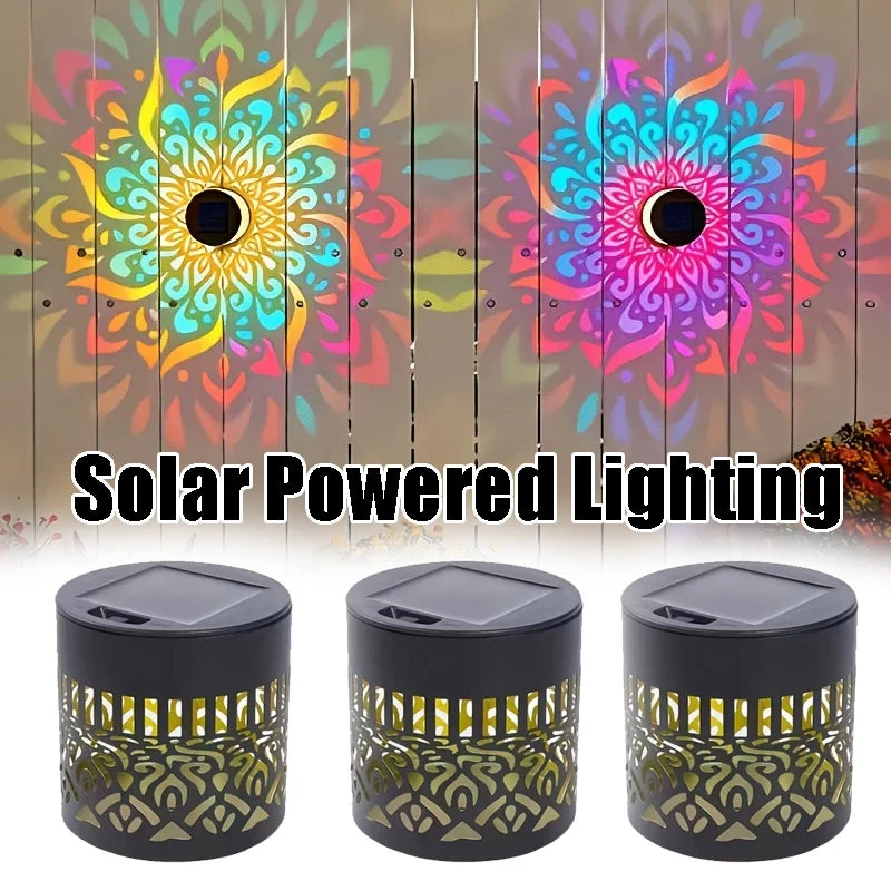 Outdoor Solar Wall Light with Mandala Sunflower Design Garden Courtyard Decoration Landscape Lighting for Patio Fence