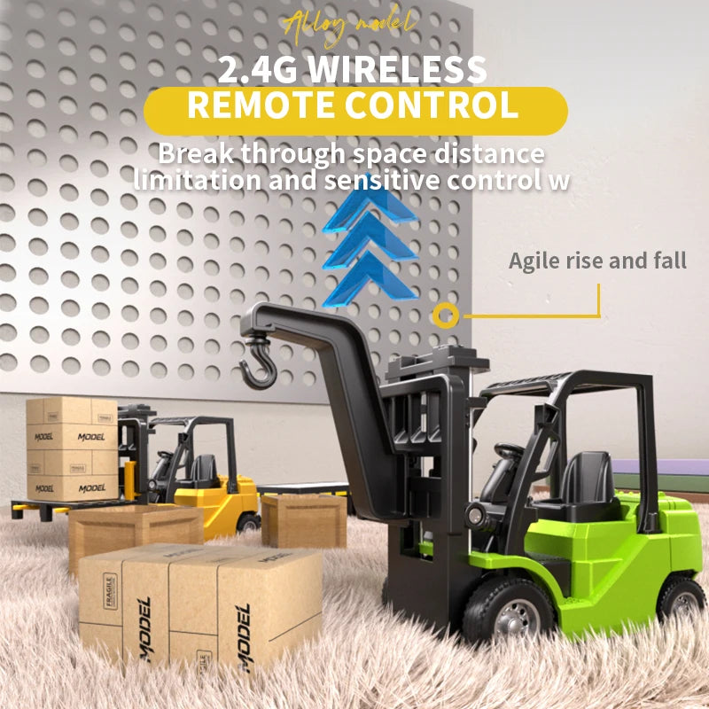 1: 64 Mini Remote Forklift Set, Lighting and Music, Durable Alloy Material, Supports APP Mobile Connection, Halloween Gift