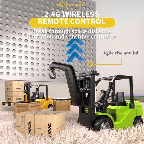 1: 64 Mini Remote Forklift Set, Lighting and Music, Durable Alloy Material, Supports APP Mobile Connection, Halloween Gift