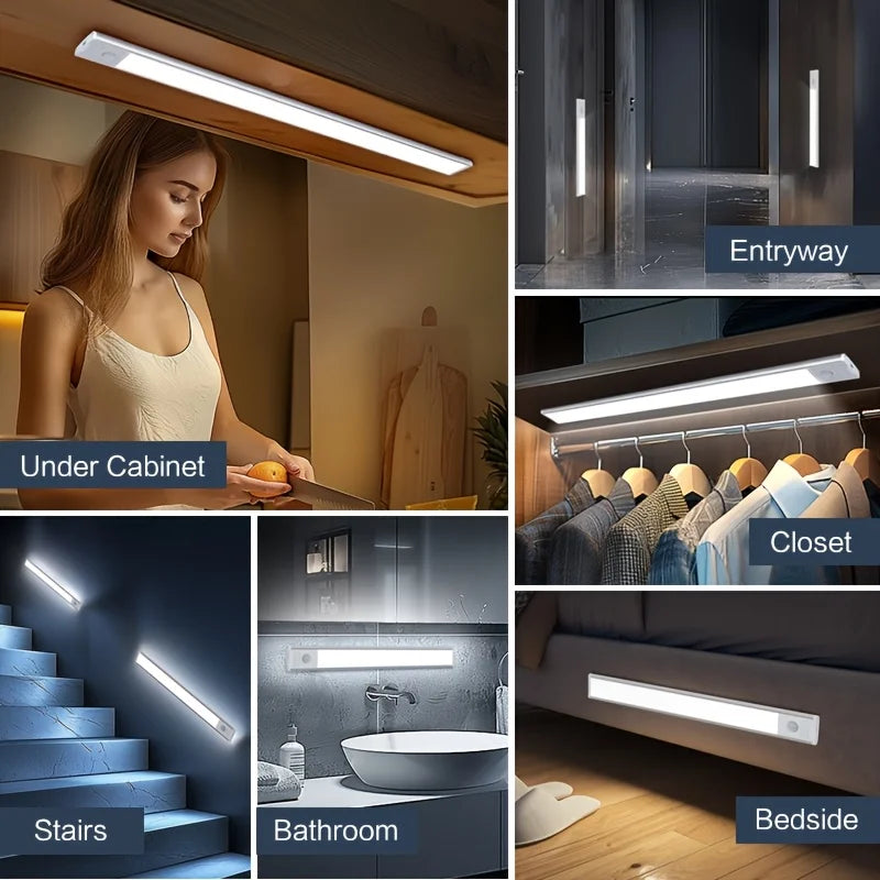 10-50cm Motion Sensor Light Night Wireless Lamp LED USB Battery Rechargeable Wall for Bedroom Kitchen Lighting Lights Room Decor