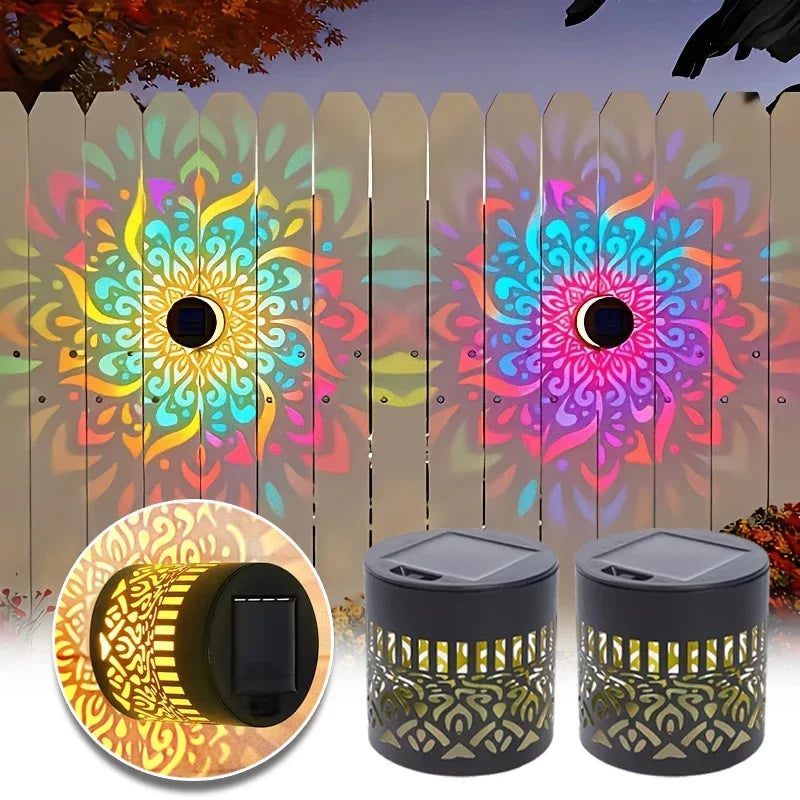 Outdoor Solar Wall Light with Mandala Sunflower Design Garden Courtyard Decoration Landscape Lighting for Patio Fence