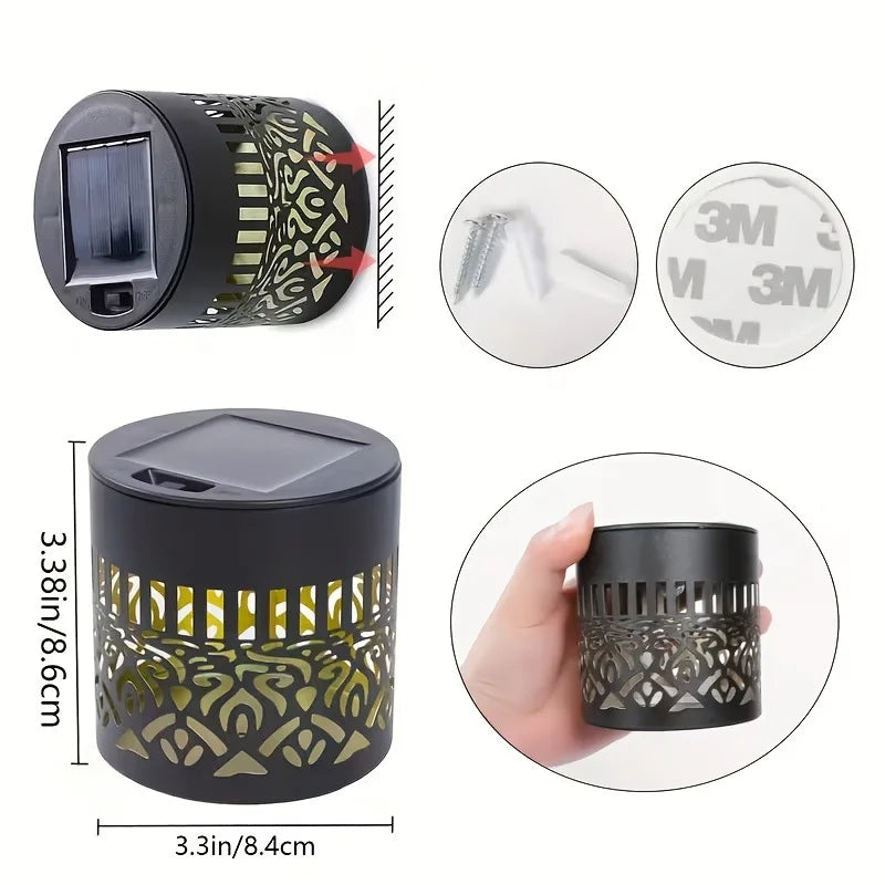 Outdoor Solar Wall Light with Mandala Sunflower Design Garden Courtyard Decoration Landscape Lighting for Patio Fence