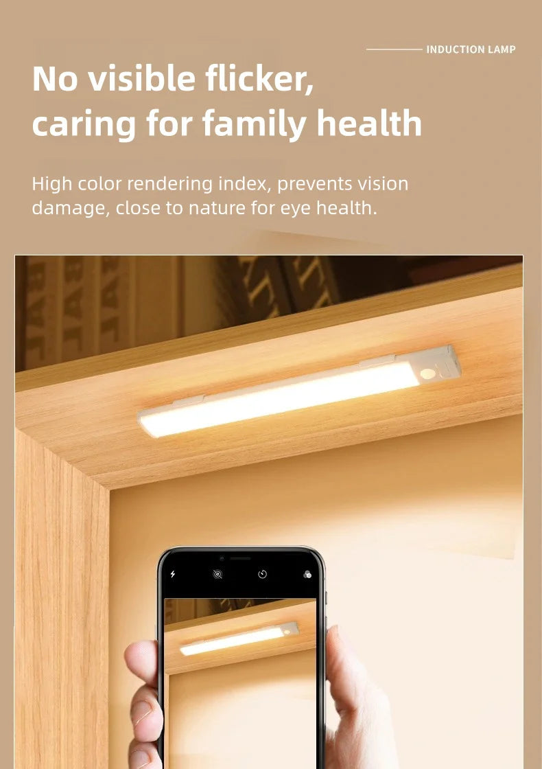 10-50cm Motion Sensor Light Night Wireless Lamp LED USB Battery Rechargeable Wall for Bedroom Kitchen Lighting Lights Room Decor