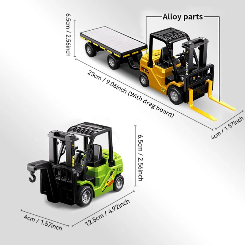 1: 64 Mini Remote Forklift Set, Lighting and Music, Durable Alloy Material, Supports APP Mobile Connection, Halloween Gift