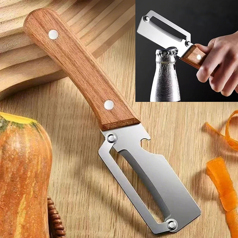 Multi Functional Vegetable Peeler For Kitchen Veggie Fruit Carrot Orange & Potato Peeler With Ergonomic Handle Julienne Wooden