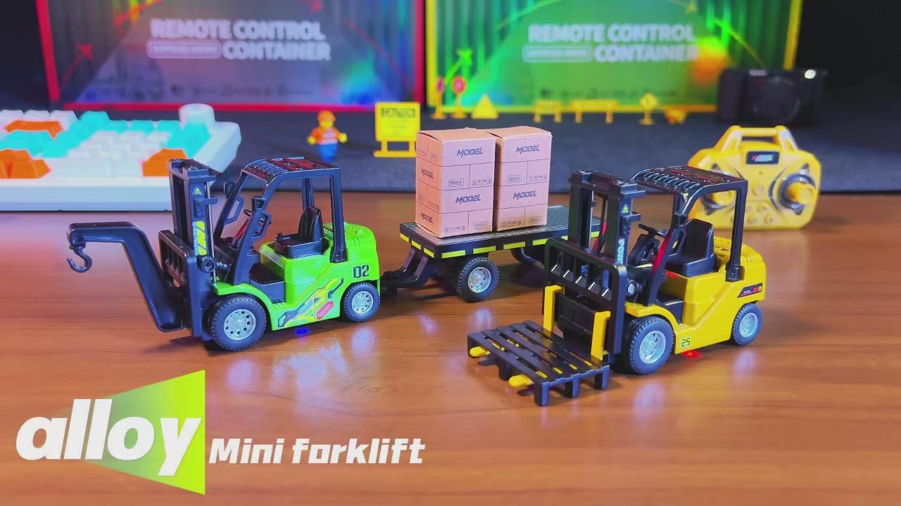 1: 64 Mini Remote Forklift Set, Lighting and Music, Durable Alloy Material, Supports APP Mobile Connection, Halloween Gift